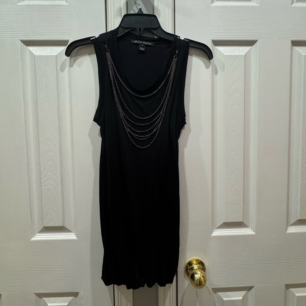 Sandra Angelozzi Sleeveless Mini Dress with Chain Detail